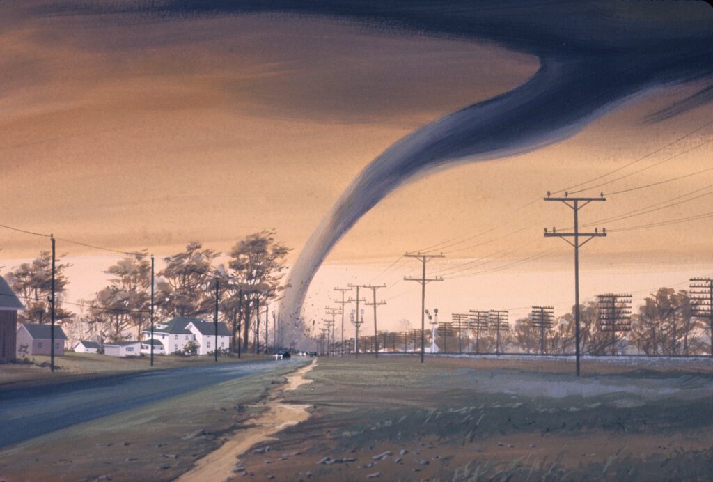 Diferença entre tornado e furacão, exemplo de imagem de um tornado.